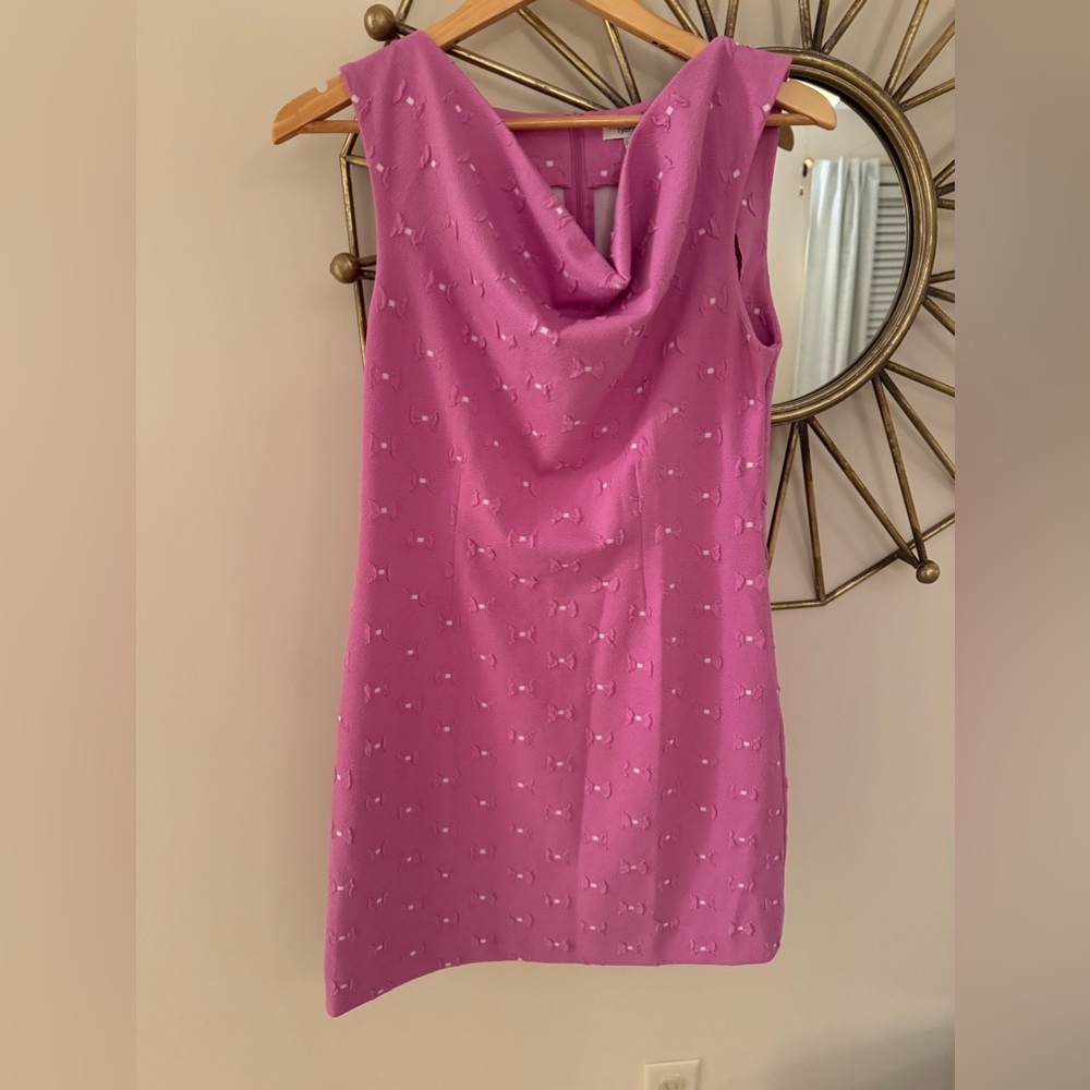 Pink bow dress.